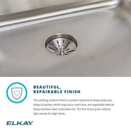 Main product image of Lustertone Classic Stainless Steel 23-1/2" x 18-1/4" x 5-3/8" Single Bowl Undermount ADA Sink