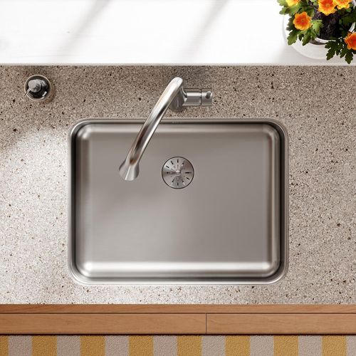 Main product image of Lustertone Classic Stainless Steel 23-1/2" x 18-1/4" x 5-3/8" Single Bowl Undermount ADA Sink w/Perfect Drain