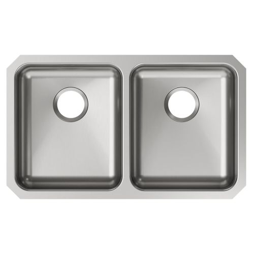 Main product image of Lustertone Classic Stainless Steel, 30-3/4" x 18-1/2" x 5-3/8" Equal Double Bowl Undermount ADA Sink