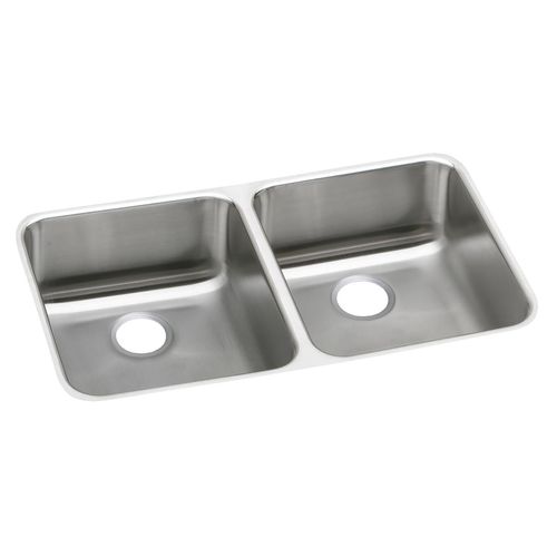 Main product image of Lustertone Classic Stainless Steel, 31-3/4" x 16-1/2" x 5-3/8" Equal Double Bowl Undermount ADA Sink