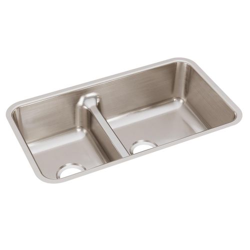 Main product image of Lustertone Classic Stainless Steel 32-1/16" x 18-1/2" x 9" 40/60 Double Bowl Undermount Sink w/ Aqua Divide