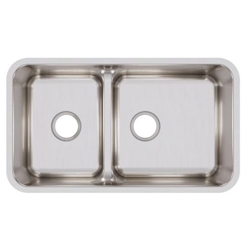 Main product image of Lustertone Classic Stainless Steel 32-1/16" x 18-1/2" x 9" 40/60 Double Bowl Undermount Sink w/ Aqua Divide