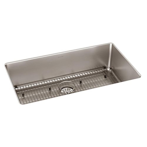 Main product image of Lustertone Iconix 16 Gauge Stainless Steel 32-1/2 x 19-1/2" x 9" Single Bowl Undermount Sink Kit w/ Perfect Drain