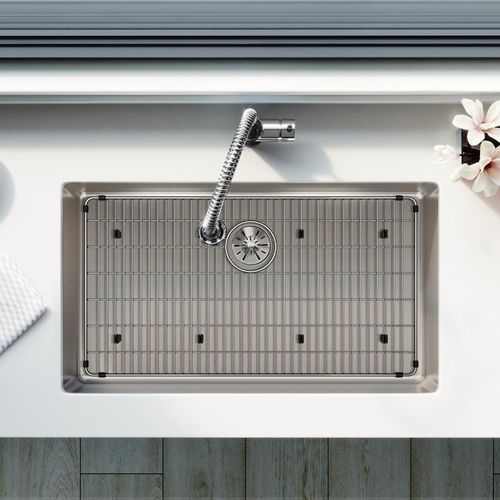 Main product image of Lustertone Iconix 16 Gauge Stainless Steel 32-1/2 x 19-1/2" x 9" Single Bowl Undermount Sink Kit w/ Perfect Drain