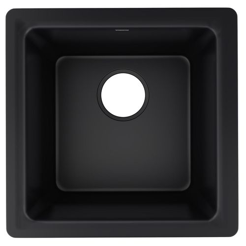 Main product image of Quartz Luxe 15-3/4" x 15-3/4" x 7-11/16" Single Bowl Dual Mount Bar Sink Caviar
