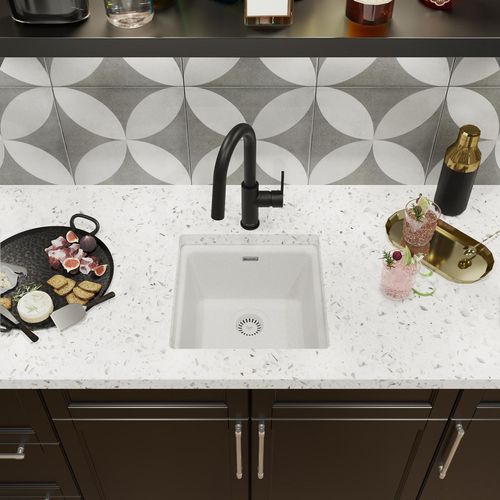 Main product image of Quartz Luxe 15-3/4" x 15-3/4" x 7-11/16" Single Bowl Dual Mount Bar Sink Ricotta