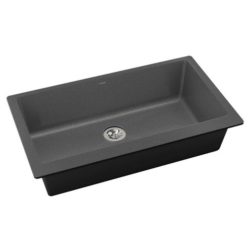 Main product image of Quartz Luxe 35-7/8" x 19" x 9" Single Bowl Undermount Kitchen Sink w/ Perfect Drain Charcoal