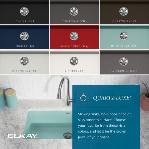 Main product image of Quartz Luxe 35-7/8" x 19" x 9" Single Bowl Undermount Kitchen Sink w/ Perfect Drain Charcoal
