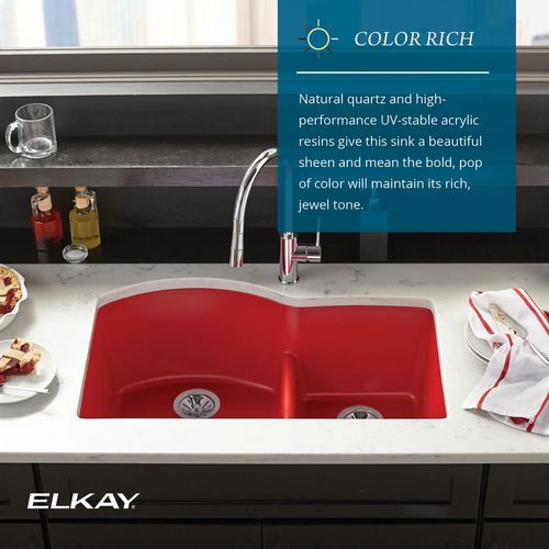 Main product image of Quartz Luxe 35-7/8" x 19" x 9" Single Bowl Undermount Kitchen Sink w/ Perfect Drain Charcoal