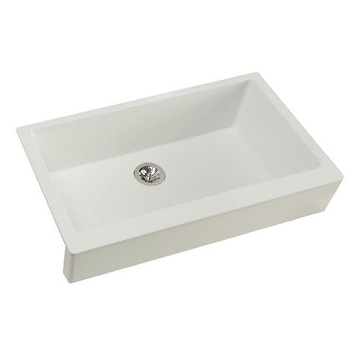 Main product image of Quartz Luxe 35-7/8" x 20-15/16" x 9" Single Bowl Farmhouse Sink w/ Perfect Drain Ricotta