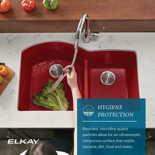 Main product image of Quartz Luxe 35-7/8" x 20-15/16" x 9" Single Bowl Farmhouse Sink w/ Perfect Drain Ricotta
