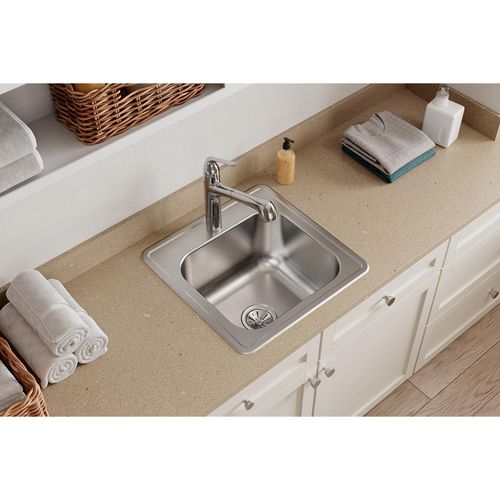 Main product image of Elkay Celebrity Stainless Steel 20" x 20" x 10-1/8", 0-Hole Single Bowl Drop-in Laundry Sink
