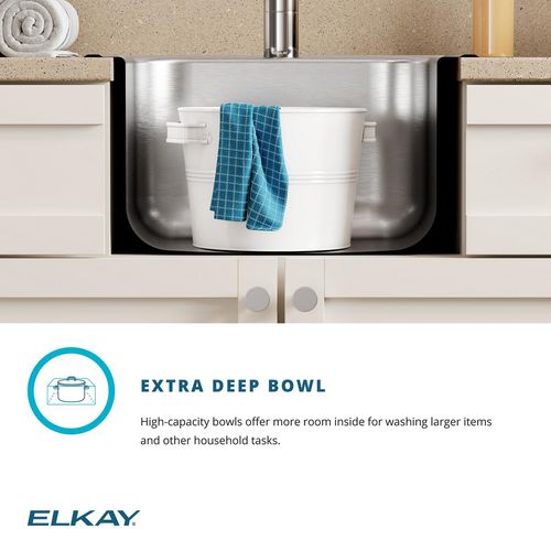 Main product image of Elkay Celebrity Stainless Steel 20" x 20" x 10-1/8", 0-Hole Single Bowl Drop-in Laundry Sink
