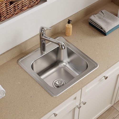 Main product image of Elkay Celebrity Stainless Steel 20" x 20" x 10-1/8" 1-Hole Single Bowl Drop-in Laundry Sink