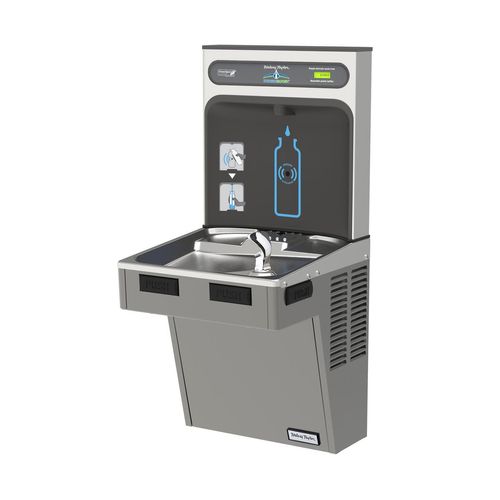 Main product image of Halsey Taylor HydroBoost Bottle Filling Station & Single ADA Cooler Non-Filtered Refrigerated Platinum Vinyl