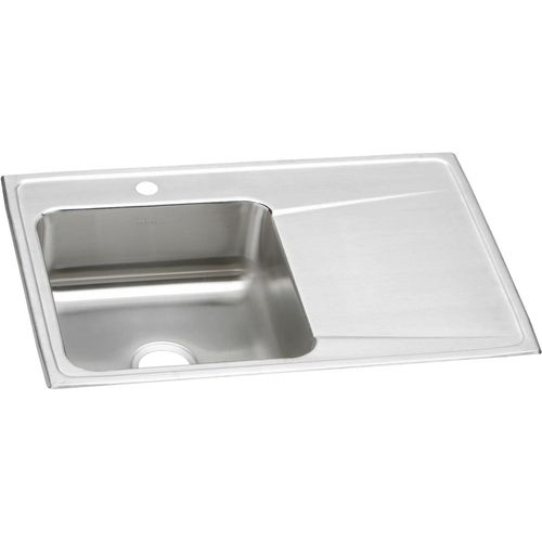 Main product image of Lustertone Classic Stainless Steel 33" x 22" x 7-5/8" Single Bowl Drop-in Sink w/ Drainboard