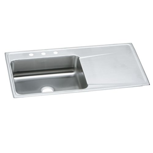 Main product image of Lustertone Classic Stainless Steel 43" x 22" x 7-5/8" Single Bowl Drop-in Sink w/ Drainboard