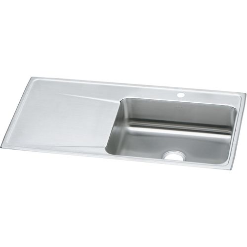 Main product image of Lustertone Classic Stainless Steel 43" x 22" x 7-5/8" Single Bowl Drop-in Sink w/ Drainboard