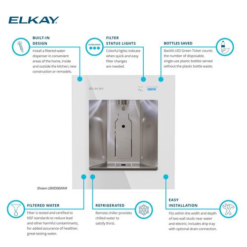 Main product image of ezH2O Liv Built-in Filtered Refrigerated Water Dispenser Remote Chiller Aspen (White)