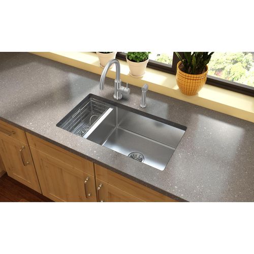Main product image of Allure Single Hole Kitchen Faucet w/ Lever Handle and Side Spray Satin Stainless Steel, LK7922SSS