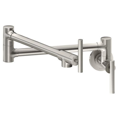 Main product image of Avado Wall Mount Single Hole Pot Filler Kitchen Faucet w/ Lever Handles (Lustrous Steel), LKAV4091LS