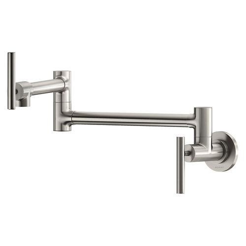 Main product image of Avado Wall Mount Single Hole Pot Filler Kitchen Faucet w/ Lever Handles (Lustrous Steel), LKAV4091LS