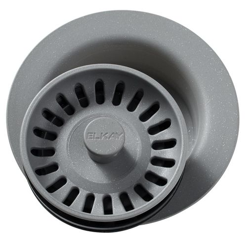 Main product image of Polymer 3-1/2" Disposer Flange w/ Removable Basket Strainer and Rubber Stopper (Greystone)