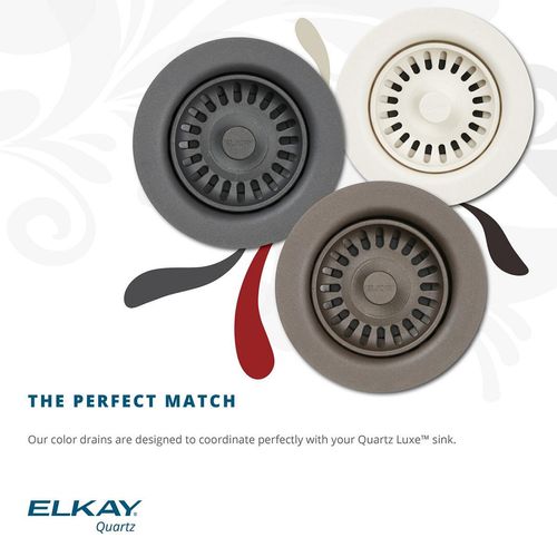 Main product image of Polymer 3-1/2" Disposer Flange w/ Removable Basket Strainer and Rubber Stopper Parchment
