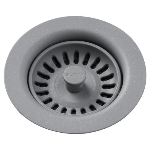 Main product image of Elkay Polymer Drain Fitting with Removable Basket Strainer and Rubber Stopper Greystone