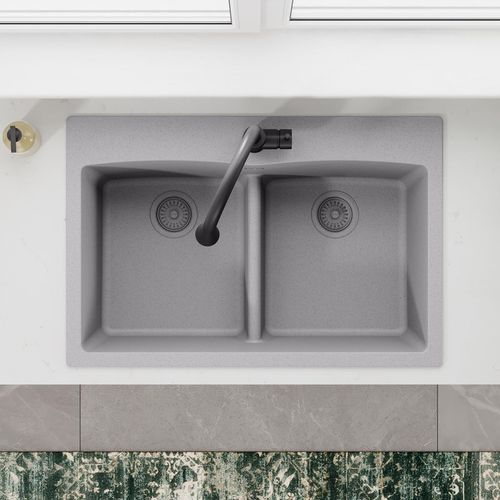 Main product image of Elkay Polymer Drain Fitting with Removable Basket Strainer and Rubber Stopper Greystone