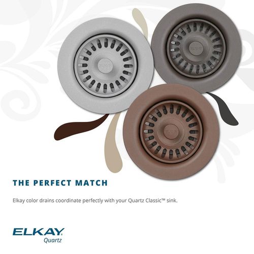 Main product image of Elkay Polymer Drain Fitting with Removable Basket Strainer and Rubber Stopper Greystone