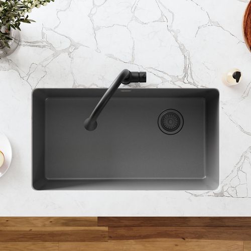Main product image of Polymer Drain Fitting w/ Removable Basket Strainer and Rubber Stopper (Dusk Gray)