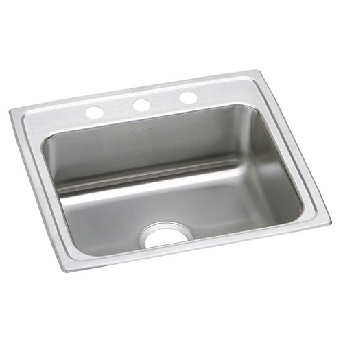 Main product image of Lustertone Classic Stainless Steel 22" x 19-1/2" x 7-5/8" 3-Hole Single Bowl Drop-in Sink
