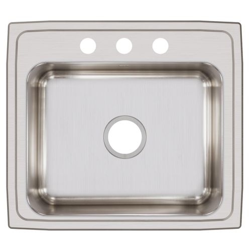 Main product image of Lustertone Classic Stainless Steel 22" x 19-1/2" x 7-5/8" 3-Hole Single Bowl Drop-in Sink