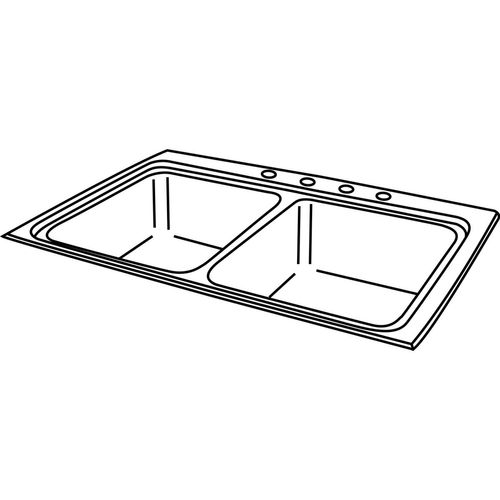 Main product image of Lustertone Classic Stainless Steel 33" x 22" x 8-1/8" 1-Hole Equal Double Bowl Drop-in Sink w/ Perfect Drain