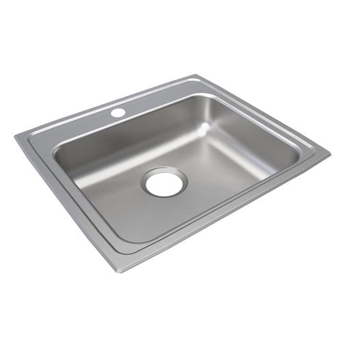 Main product image of Lustertone Classic Stainless Steel 22" x 19-1/2" x 5-1/2" Single Bowl Drop-in ADA Sink (3-Hole)