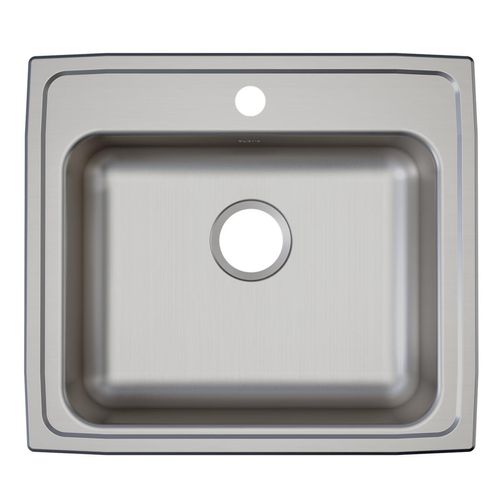 Main product image of Lustertone Classic Stainless Steel 22" x 19-1/2" x 5-1/2" Single Bowl Drop-in ADA Sink (4-Hole)