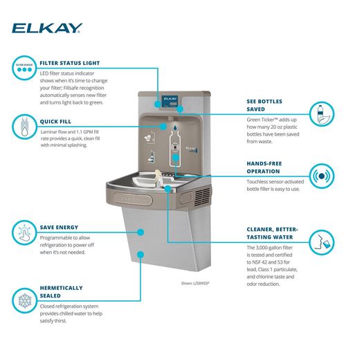 Main product image of Enhanced ezH2O Bottle Filling Station & Versatile Bi-Level ADA Cooler Filtered Refrigerated Stainless