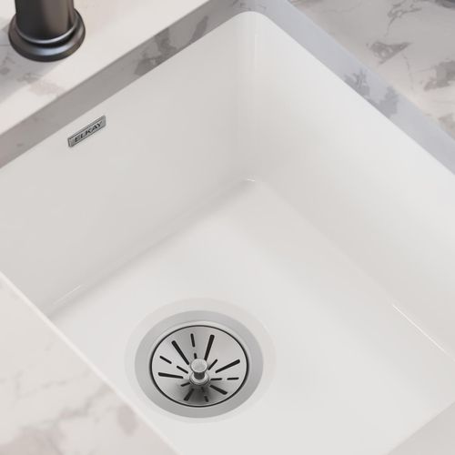 Main product image of Fireclay 16-7/16" x 18-15/16" x 9-1/16" Single Bowl Undermount Bar Sink (White)