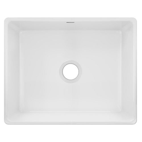 Main product image of Fireclay 24-7/16" x 19-11/16" x 9-1/8" Single Bowl Farmhouse Sink (White)