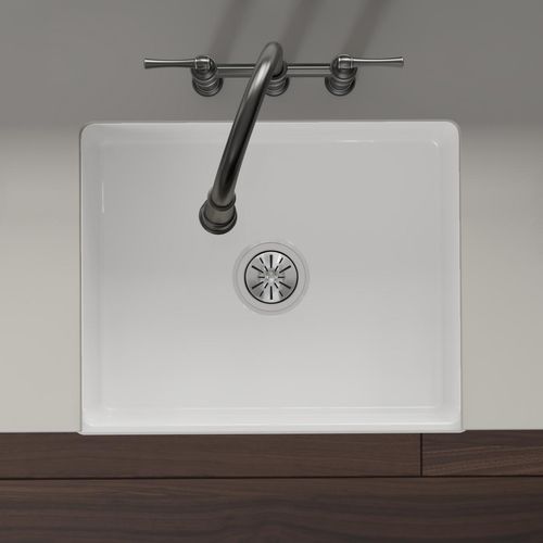 Main product image of Fireclay 24-7/16" x 19-11/16" x 9-1/8" Single Bowl Farmhouse Sink (White)