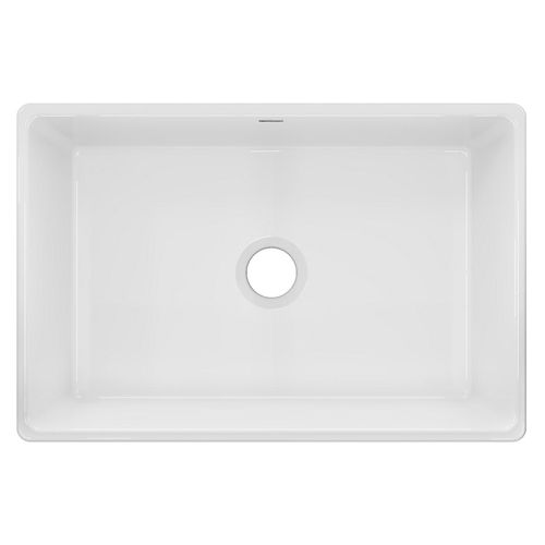 Main product image of Fireclay 30" x 19-15/16" x 9-1/8" Single Bowl Farmhouse Sink (White)