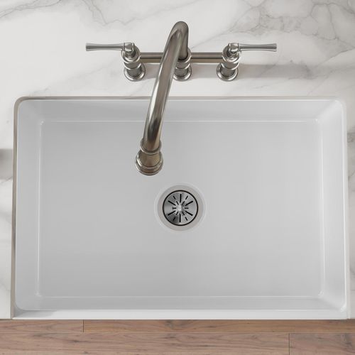 Main product image of Fireclay 30" x 19-15/16" x 9-1/8" Single Bowl Farmhouse Sink (White)