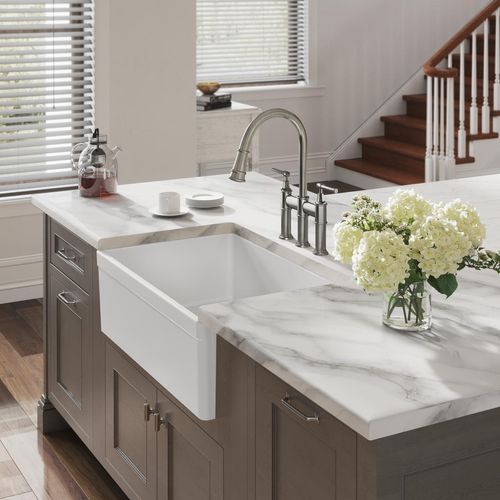Main product image of Fireclay 30" x 19-15/16" x 9-1/8" Single Bowl Farmhouse Sink (White)