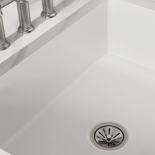 Main product image of Fireclay 30" x 19-15/16" x 9-1/8" Single Bowl Farmhouse Sink (White)