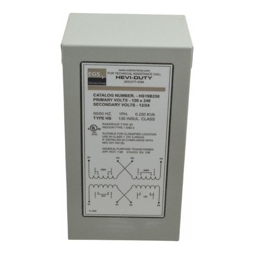 Main product image of SolaHD 120/240 Input Volt, 12/24 Output Volt, 60 Hz, Buck Boost Transformer, HS19B250