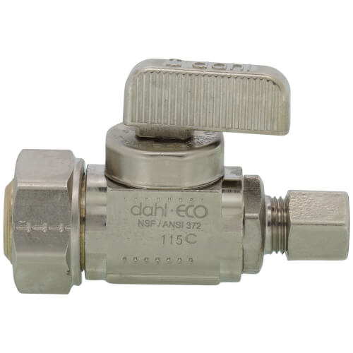 Main product image of 1/2" PEX Crimp x 3/8" OD Comp x 1/4" OD Comp Dual Shut-Off Valve (Lead Free)