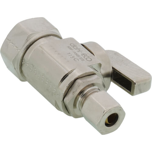 Main product image of 1/2" PEX Crimp x 3/8" OD Comp x 1/4" OD Comp Dual Shut-Off Valve (Lead Free)