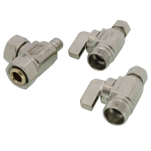 Main product image of 1/2" PEX Crimp x 3/8" OD Comp x  3/8" OD Comp Dual Shut-Off Valve (Lead Free)