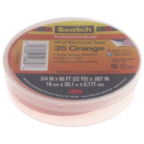 Main product image of 3/4" x 66' Scotch 35 Vinyl Electrical Tape (Orange)
